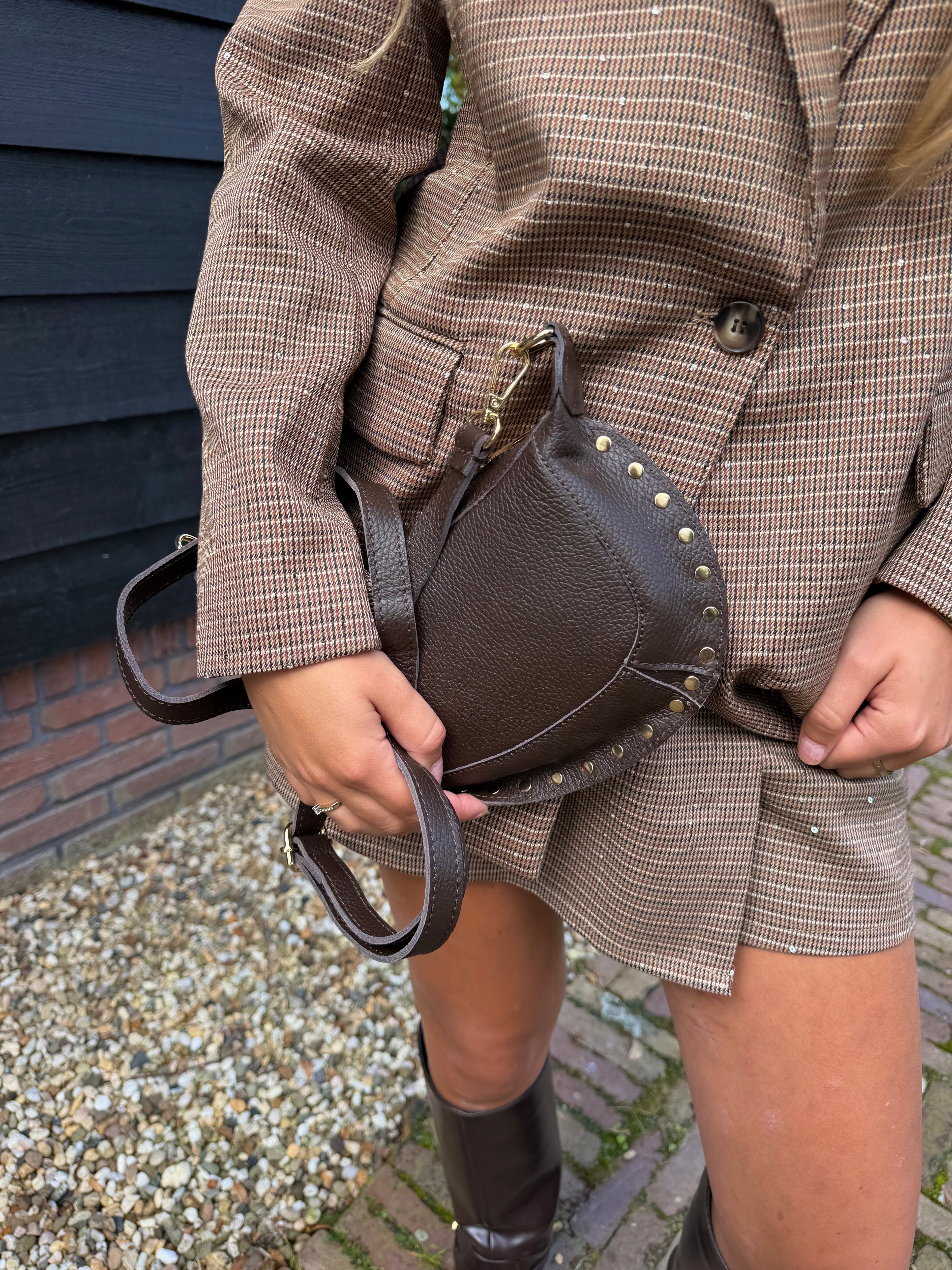 Brown mini tas